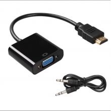 hdmi转vga转换器vga音频视HDMI笔记本电脑台式机顶盒显示器连接线 HDMI/VGA-X21-无线